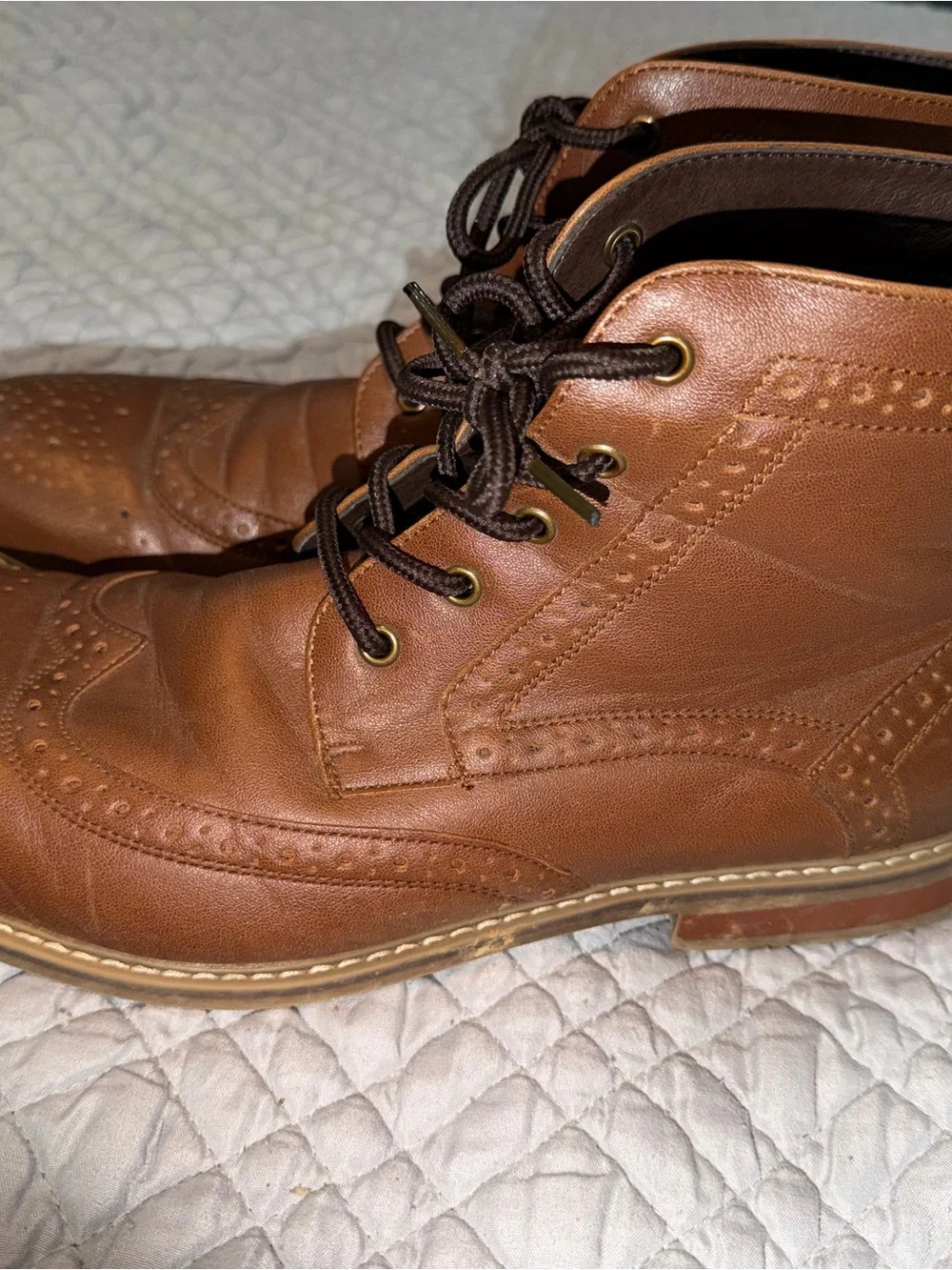 Nunn Bush Men's Tan Brown Leather Wingtip Chukka Boots